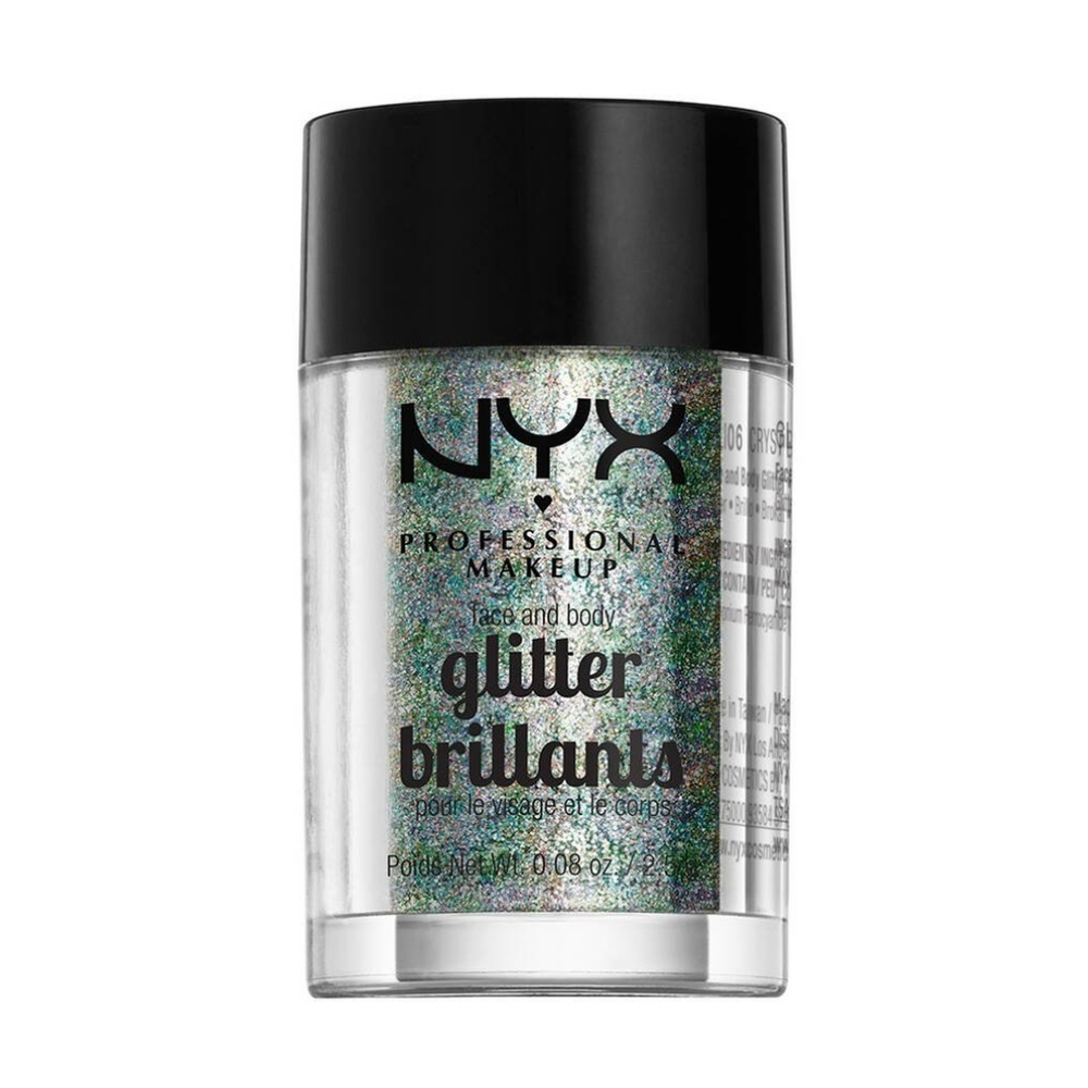 5 x NYX Glitter Brilliants Face & Body Glitter, 06 Crystal